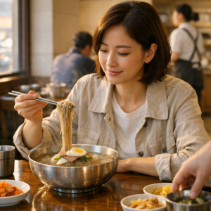 깊은 육수와 부드러운 면 백면옥의 냉면